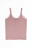 Mauve Strappy Lace Vest Nawao.com