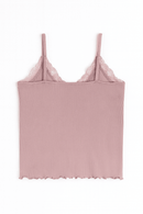 Mauve Strappy Lace Vest Nawao.com