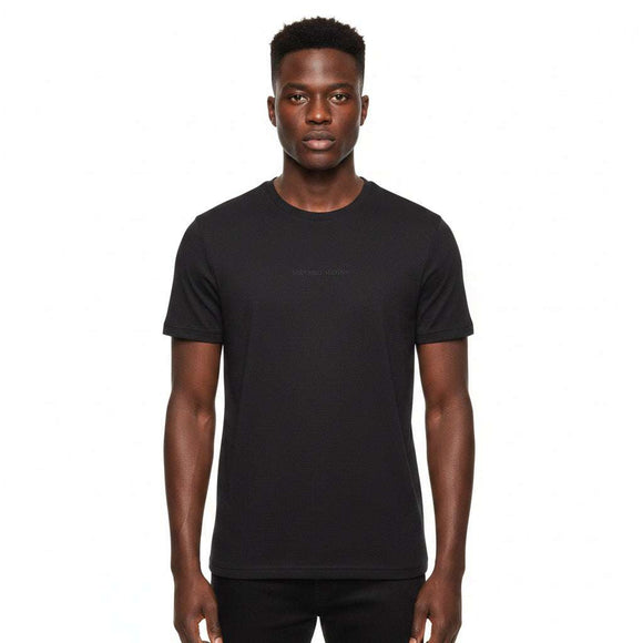 Mens Jacquard Tshirt With Logo Black Nawao.com