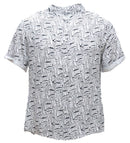 Mens S/Slvs Printed Shirts With Round Neck Collar Nawao.com