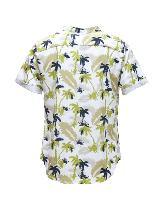 Mens S/Slvs Printed Shirts With Round Neck Collar Nawao.com