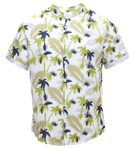 Mens S/Slvs Printed Shirts With Round Neck Collar Nawao.com