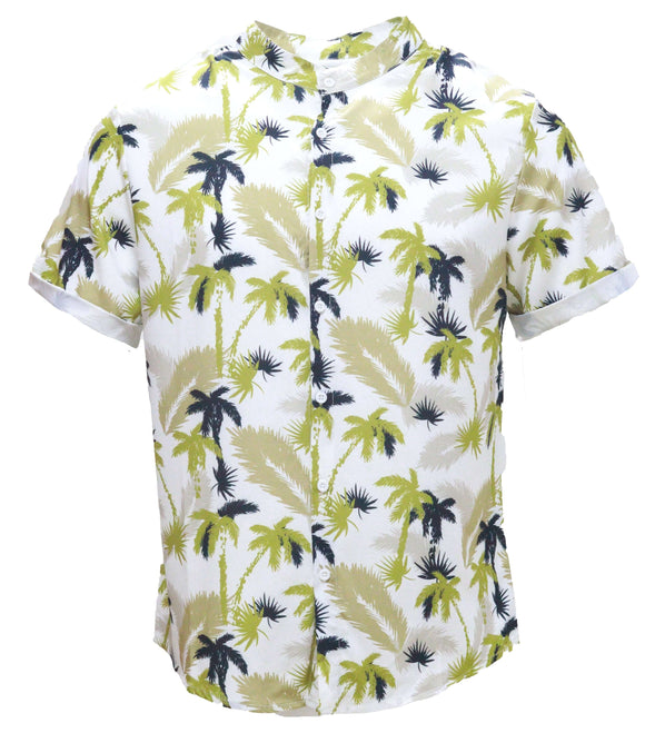 Mens S/Slvs Printed Shirts With Round Neck Collar Nawao.com