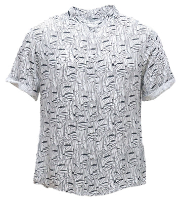 Mens S/Slvs Printed Shirts With Round Neck Collar Nawao.com