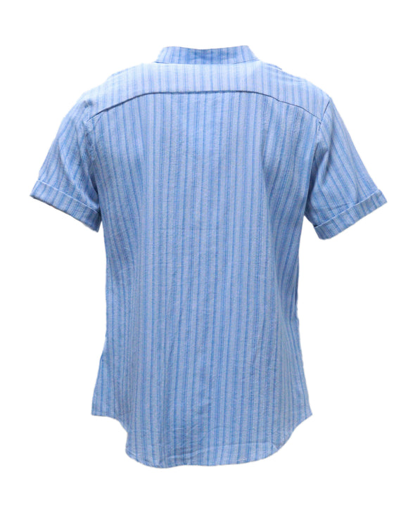 Mens S/Slvs Printed Shirts With Round Neck Collar Nawao.com