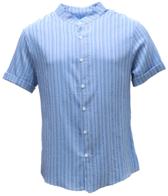 Mens S/Slvs Printed Shirts With Round Neck Collar Nawao.com