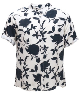 Mens S/Slvs Printed Shirts With Round Neck Collar Nawao.com