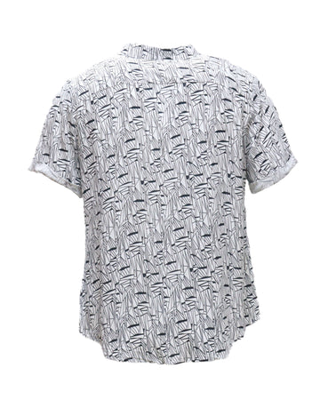 Mens S/Slvs Printed Shirts With Round Neck Collar Nawao.com