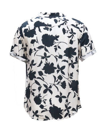 Mens S/Slvs Printed Shirts With Round Neck Collar Nawao.com