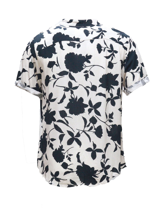 Mens S/Slvs Printed Shirts With Round Neck Collar Nawao.com