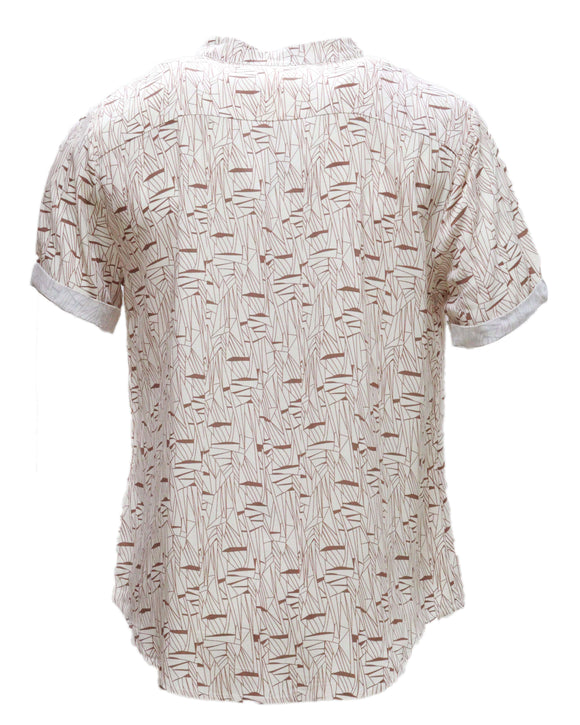 Mens S/Slvs Printed Shirts With Round Neck Collar Nawao.com