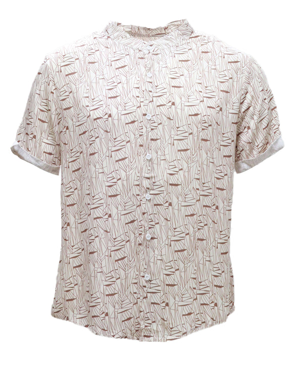 Mens S/Slvs Printed Shirts With Round Neck Collar Nawao.com
