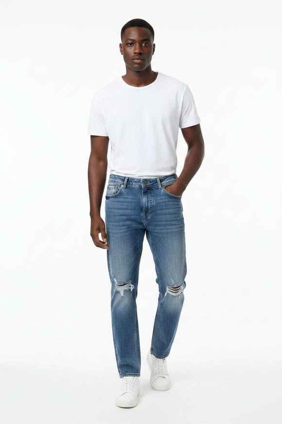 Mens Straight Fit Jeans Light Wash Nawao.com