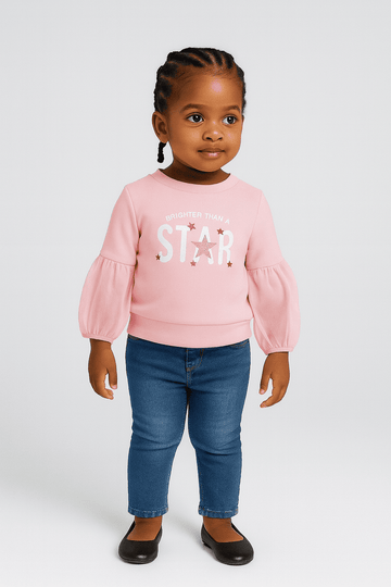 Mesh Slv With Placement Print Terry Top Pale Pink Nawao.com
