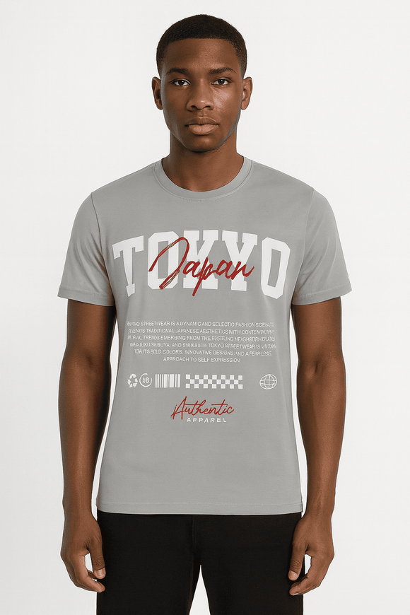Mid Grey Graphic Tshirt Nawao.com