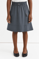 Mid Grey Knitted Cargo Pocket Knitted Skirts Nawao.com