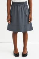 Mid Grey Knitted Cargo Pocket Knitted Skirts Nawao.com