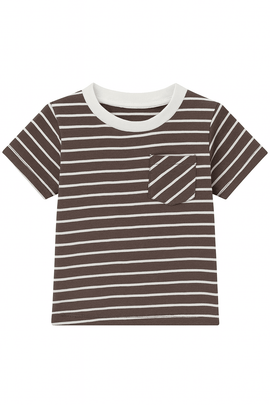 Mid Grey Striped Yarndyed Tshirt Nawao.com