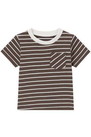 Mid Grey Striped Yarndyed Tshirt Nawao.com