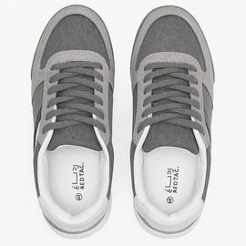 Mid Grey Stripped Sneaker Nawao.com