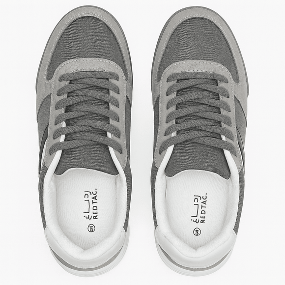 Mid Grey Stripped Sneaker Nawao.com