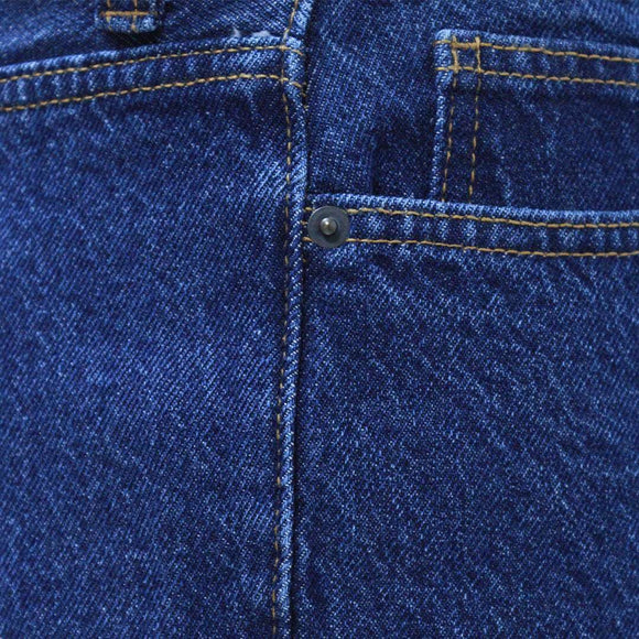 Mid Wash Basic 5 Pocket Standard Fit Jeans Indigo Nawao.com