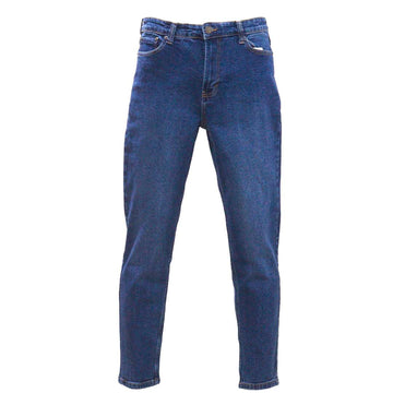 Mid Wash Basic 5 Pocket Straight Fit Jeans Indigo 34 Nawao.com
