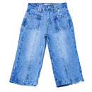 Mid Wash Blue Wide Leg Paneled Denim Jeans Nawao.com
