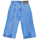 Mid Wash Blue Wide Leg Paneled Denim Jeans Nawao.com