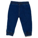 Mid Wash Knit Joggers Jeans Blue Nawao.com