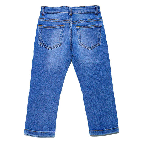 Mid Wash Slim Fit Biker Jeans Blue 6 7 Years Nawao.com