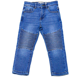 Mid Wash Slim Fit Biker Jeans Blue 6 7 Years Nawao.com