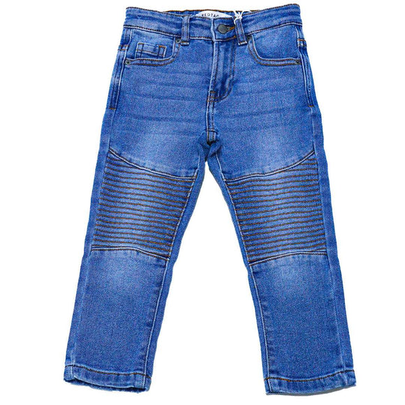 Mid Wash Slim Fit Biker Jeans Blue 6 7 Years Nawao.com