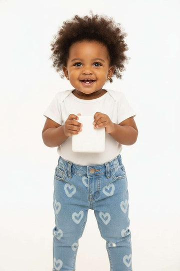 Midwash All Over Heart  Jeans Blue Nawao.com