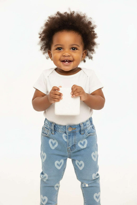 Midwash All Over Heart  Jeans Blue Nawao.com