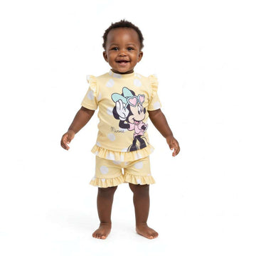 Minnie With Polka Aop Shortie Set Lemon Nawao.com