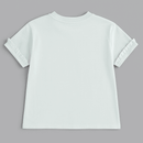 Mint Frill Sleeve3D Embellishment T Shirt Nawao.com