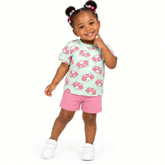 Mint Green My Melody Aop Print T Shirt Green Nawao.com