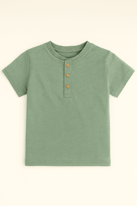 Mint Green Short Sleeve Henley Mint Nawao.com