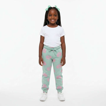 Mint Heart Allover Print Track Pants Nawao.com
