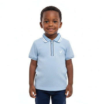 Mint Jacquard Zip Placket Polo Mint Nawao.com