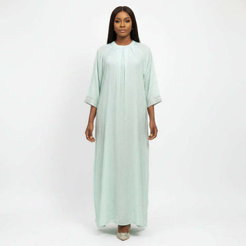 Mint Lurex Dress With Embelished On Sleeve Mint Nawao.com