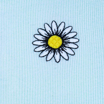 Mint Placement Embroidery Rib T Shirt Nawao.com