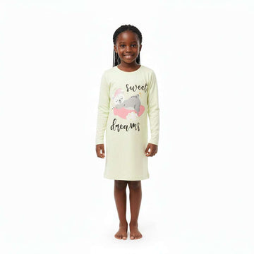 Mint  Placement Print Aop Long Sleeve Nightshirts  Mint Nawao.com