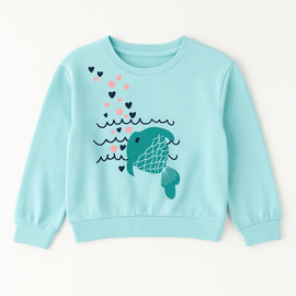 Mint Placement Print Sweatshirts Nawao.com