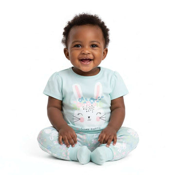 Mint Pyjama Set With Bunny Print Mint Nawao.com