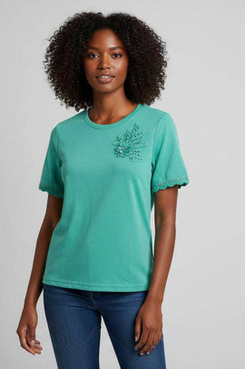 Mint Tee With Applique Mint Nawao.com