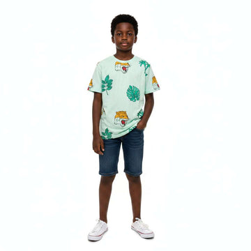 Mint Tiger Aop Short Sleeve T Shirt Mint Nawao.com