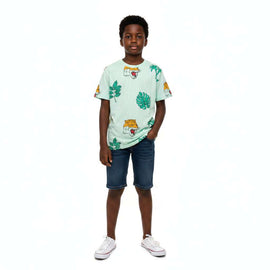 Mint Tiger Aop Short Sleeve T Shirt Mint Nawao.com