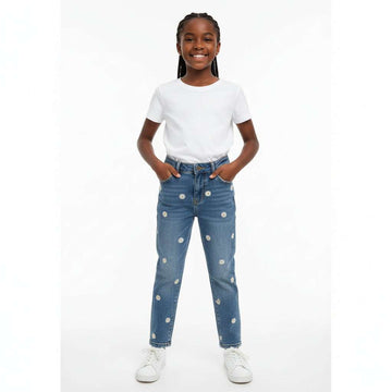 Mom S Fit Embroidered Pants Light Wash Nawao.com